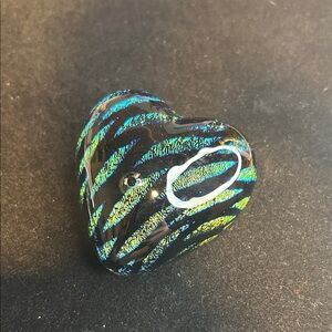 ROBERT HELD ART GLASS Heart-Shaped Glass Paperweight